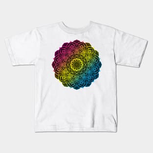 Pan Pride Striped Mandala Kids T-Shirt